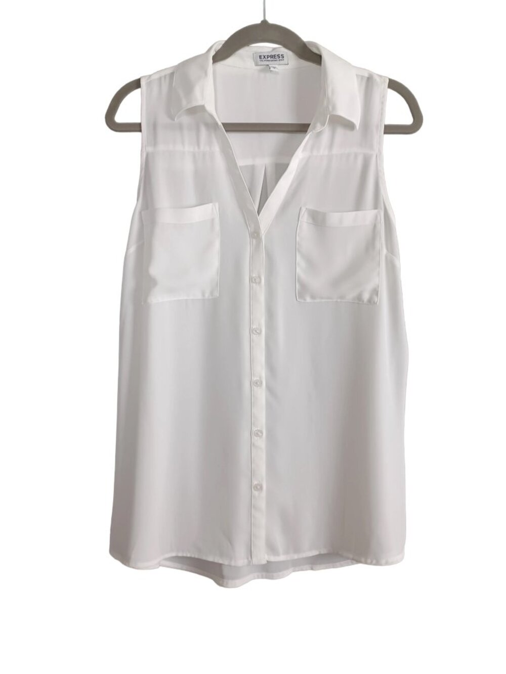 Express Portofino Sleeveless Button Front Blouse